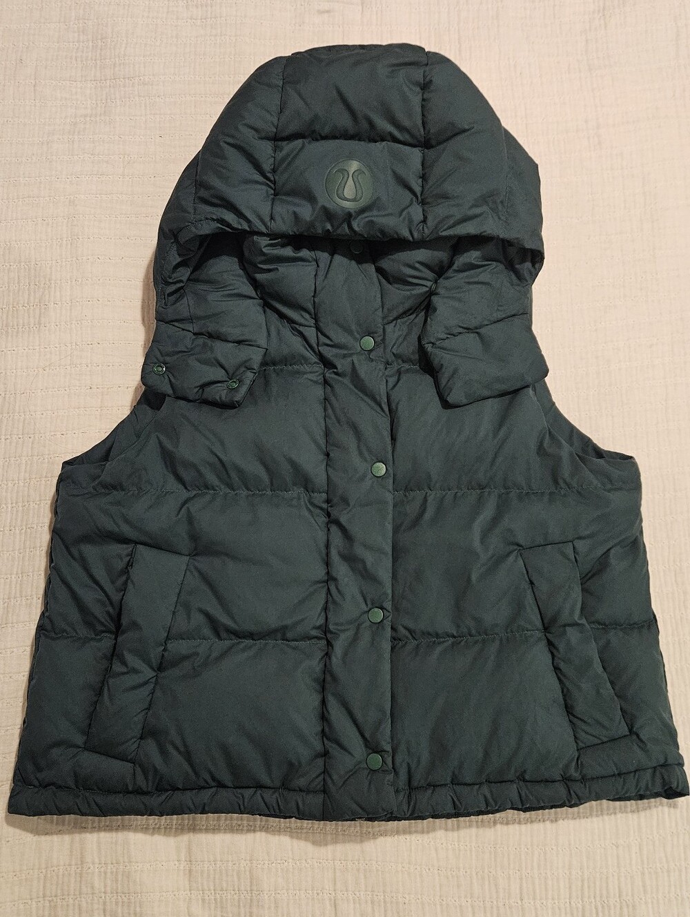 Lululemon Wunder Puff Down Cropped Vest Everglade Green sz 8 (Oversized fit)